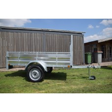 Aanhangwagen 225x132, 1 as, 750kg, V-dissel, aluminium